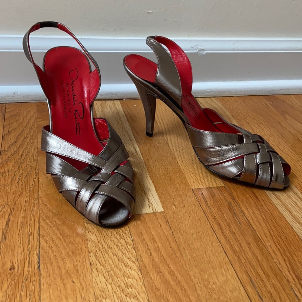 Oscar De La Renta Saks Exclusive Metallic Heels